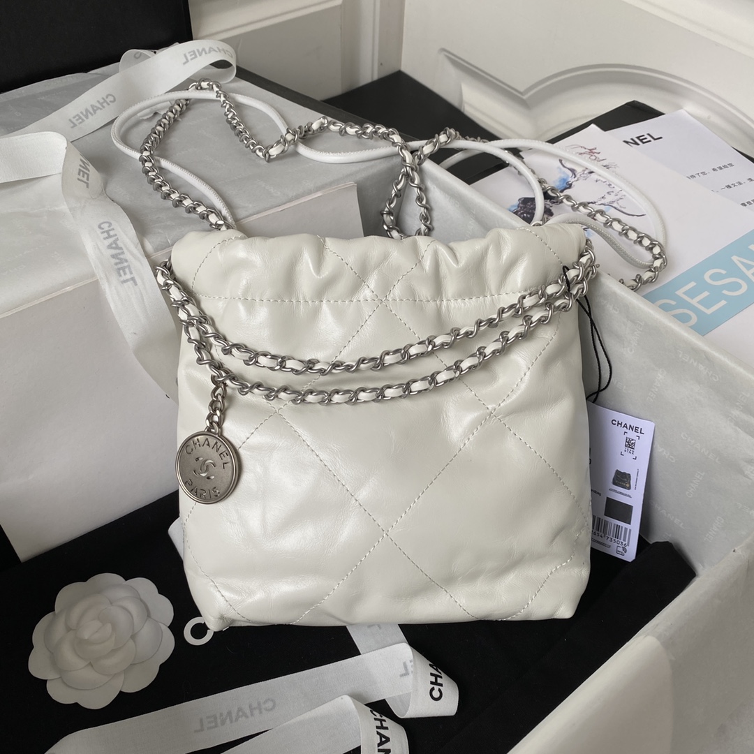 Calfskin 22 Mini Handbag Shoulder Bag AS3980 White